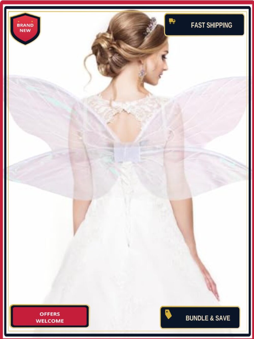 Fairy Wings Costume Set Organza Butterfly Wings Magic Wand Halloween Cosplay